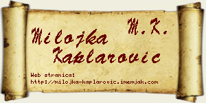 Milojka Kaplarović vizit kartica